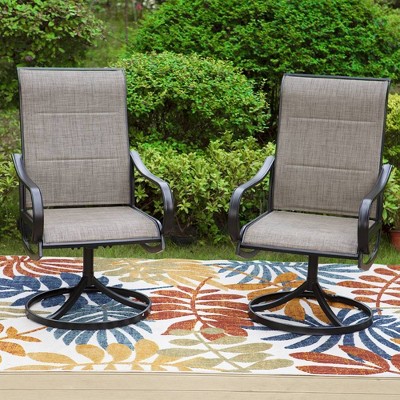 Padded swivel patio deals chairs