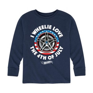 Boys' - Hot Wheels - I Wheelie Love 4th of July Long Sleeve Graphic T-Shirt - 1 of 4