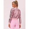 INSPIRE CHIC Women's Sequin Long Sleeve Glitter Shiny Party Bomber Jacket - 4 of 4