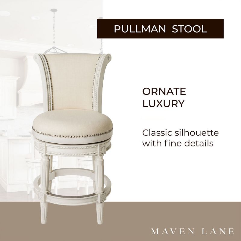Maven Lane Pullman Swivel Upholstered Kitchen Stool, Set of 2, 3 of 7