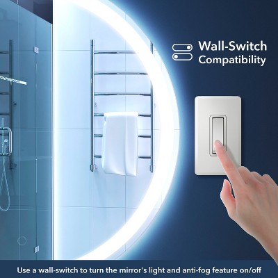 Dane Round Frameless Antifog LED Bathroom Vanity Mirror