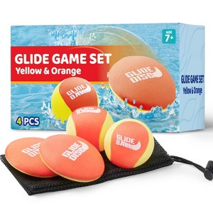 Joyfy 4 Pcs Skip Water Balls Set, Splash Water Bouncing Balls with Mesh Bag, Beach Toys, Pool Toys, Beach Games for Kids and Family Summer Fun - 1 of 4