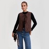 Women's Tie-Front Quilted Vest - A New Day™ Brown - 4 of 4