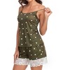 Women Pajama Set Lace Trim Short Pajama Set Sleeveless Sleepwear Nightwear - 2 of 3