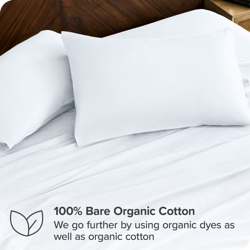 400 Thread Count Organic Cotton Sateen Bed Sheet Set by Bare Home, 4 of 9
