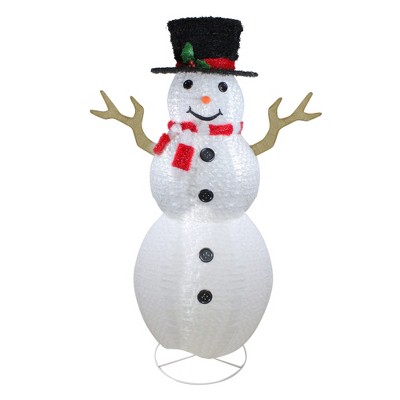 Northlight 6' Pre-Lit Chenille Swirl Large Snowman with Top Hat Christmas Outdoor Decoration