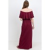 Hello Miz Women's Off Shoulder Ruffle Maternity Maxi Dress - 3 of 4