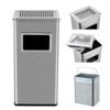 Commercial Indoor Outdoor Trash Can, Stainless Steel Square Garbage Can with Removable Inner Bucket and Ashtray - 2 of 4