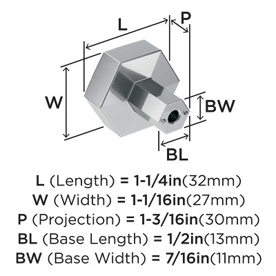 Polished Chrome Geometric Cabinet Knob 1.25 inch