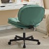 Armless-Office Desk Chair with Wheels, PU Leather Cross Legged Wide Chair, Comfortable Adjustable Swivel Task Chairs for Home Office-The Pop Home - 3 of 4