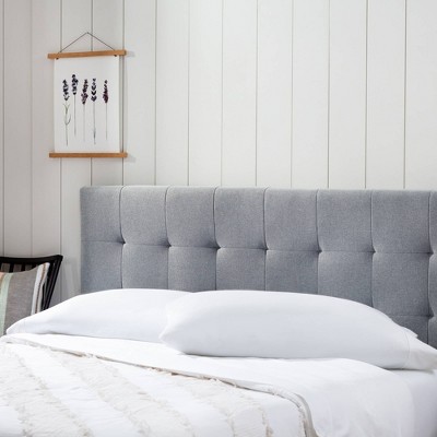 Queen Tara Square Tufted Linen-Look Upholstered Bed Frame