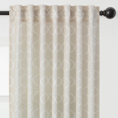 Silver Semi Sheer Polyester Window Curtain Panels, 52 x 63 Inches