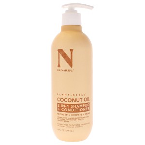 Dr. Natural 2-in-1 Shampoo Plus Conditioner - Strengthen and Add Shine to Hair - Moisturizing Frizz Control Clarifying Shampoo - Coconut Oil - 16 oz - 1 of 1