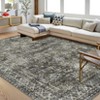 Indoor Soft Vintage Flower Area Rugs for Living Room Bedroom Washable Low Pile Non Slip Carpet Retro Distressed Rug Room Decor - 2 of 4