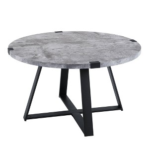 Modern Round Coffee Table Dark Concrete - Saracina Home