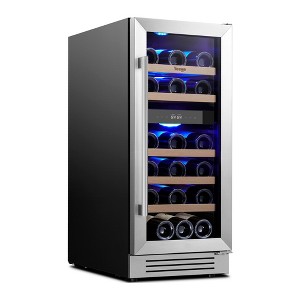 Yeego Dual Zone 15 in. 33-Bottles Built-In Wine Cooler Refrigerator - 1 of 4