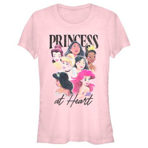 Juniors Womens Disney Princess at Heart T-Shirt - Light Pink - 2X Large