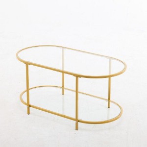 Karl Home Oval Glass Coffee Table - 1 of 4