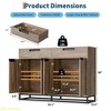 55" Retro Modern Buffet Cabinet with 4 Doors & 2 Drawers - Coffee Bar & Storage - 3 of 4