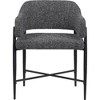 Meridina Furniture,Dame Black Fabric Upholstered Dining Chair, Set of 2 - 3 of 4