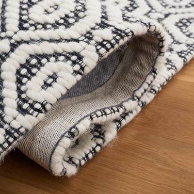 Marbella Black and Ivory Hand Woven Wool Area Rug