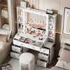 Vanity Table Modern with Charging Station and Lighted Mirror for Bedroom - 3irtyhousy - 2 of 4