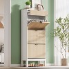 Shoe Storage Cabinet with 3 Flip Drawers & 1 Storage Drawer, 24'' W Narrow Shoe Cabinet with Adjustable Shelf - 3 of 4