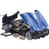 Pagani Huayra Roadster Blue Tricolore Carbon Fiber with Black Top with Luggage Set 1/18 Model Car by Autoart - 2 of 4