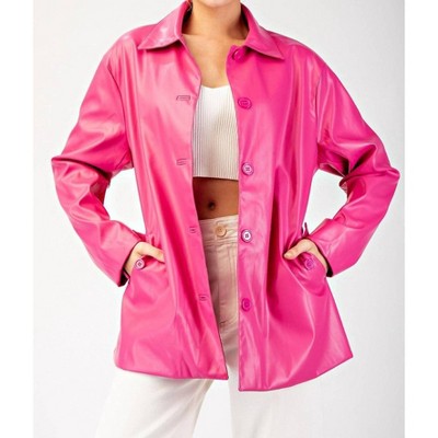 Women's Faux Leather Belted Jacket - ee:some