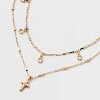 Cross Charm Multi-Strand Necklace - Wild Fable™ Gold - 4 of 4