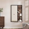 SONGMICS Hall Tree with Miror and Storage Black and Walnut Brown - 3 of 4