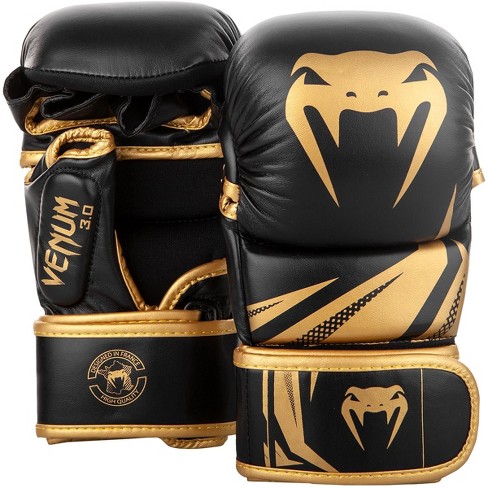 Venum Elite Boxing Gloves Black/Gold MMA Muay Thai Kick boxing Training