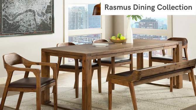 7pc Rasmus Extendable Dining Table Set with Side Chairs Chestnut - Boraam, 2 of 9, play video