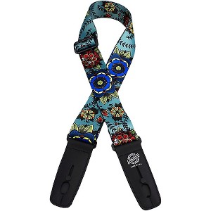 Lock-It Straps Polymer Plush 2" Locking Guitar Strap Flower Design - 1 of 1