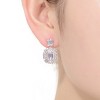 Guili Sterling Silver Rhodium Plated Clear Emerald with Round Cubic Zirconia Lace Cluster Drop Earrings, a Regal and Intricate Vintage Design - 2 of 3