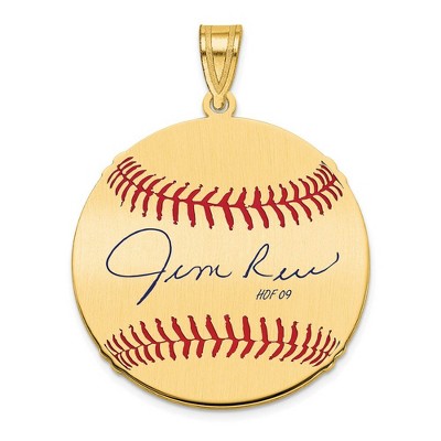 Black Bow Jewelry 14K Gold Plated Jim Rice Signature MD Enamel Baseball Pendant