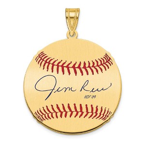 Black Bow Jewelry 14K Gold Plated Jim Rice Signature MD Enamel Baseball Pendant - 1 of 4