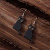 Black Cat Dangle Earrings for Women - Lightweight Halloween Themed Cat Ear Jewelry - 3 of 4
