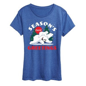 Women's - Coca-Cola - Seasons Greetings Polar Bears Short Sleeve Graphic T-Shirt - 1 of 4