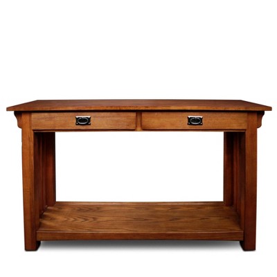 Mission Style Solid Oak Console Table with Storage Drawers