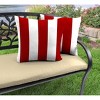 Set of 2 16" x 16" Outdoor Throw Pillows Candy Apple/White - Jordan Manufacturing - 2 of 4