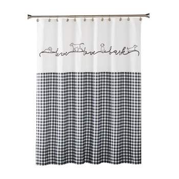 Farmhouse Dogs Fabric Shower Curtain Black - SKL Home