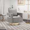 TIRAMISUBEST 30.7"W Swivel Accent Open Back Chair Modern Comfy Sofa Chair With Gold Stainless Steel Base - 2 of 4