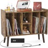 Aheaplus Record Player Stand with Power Outlet and USB Ports, Vinyl Record Storage Table,Vinyl Holder Display Shelf - 2 of 4