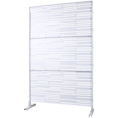 DSVIMOY Outdoor & Indoor Privacy Screen, Freestanding Decorative Privacy Screen for Deck Balcony Patio, White, 48"*76"*16"