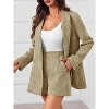 Imily Bela Women Tweed Blazer Shorts Set Double Breasted Business Suit - 2 of 4