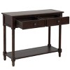 Ridstar 35.34 in. W Brown Console Tables with Two Drawers & Bottom Shelf - 3 of 4
