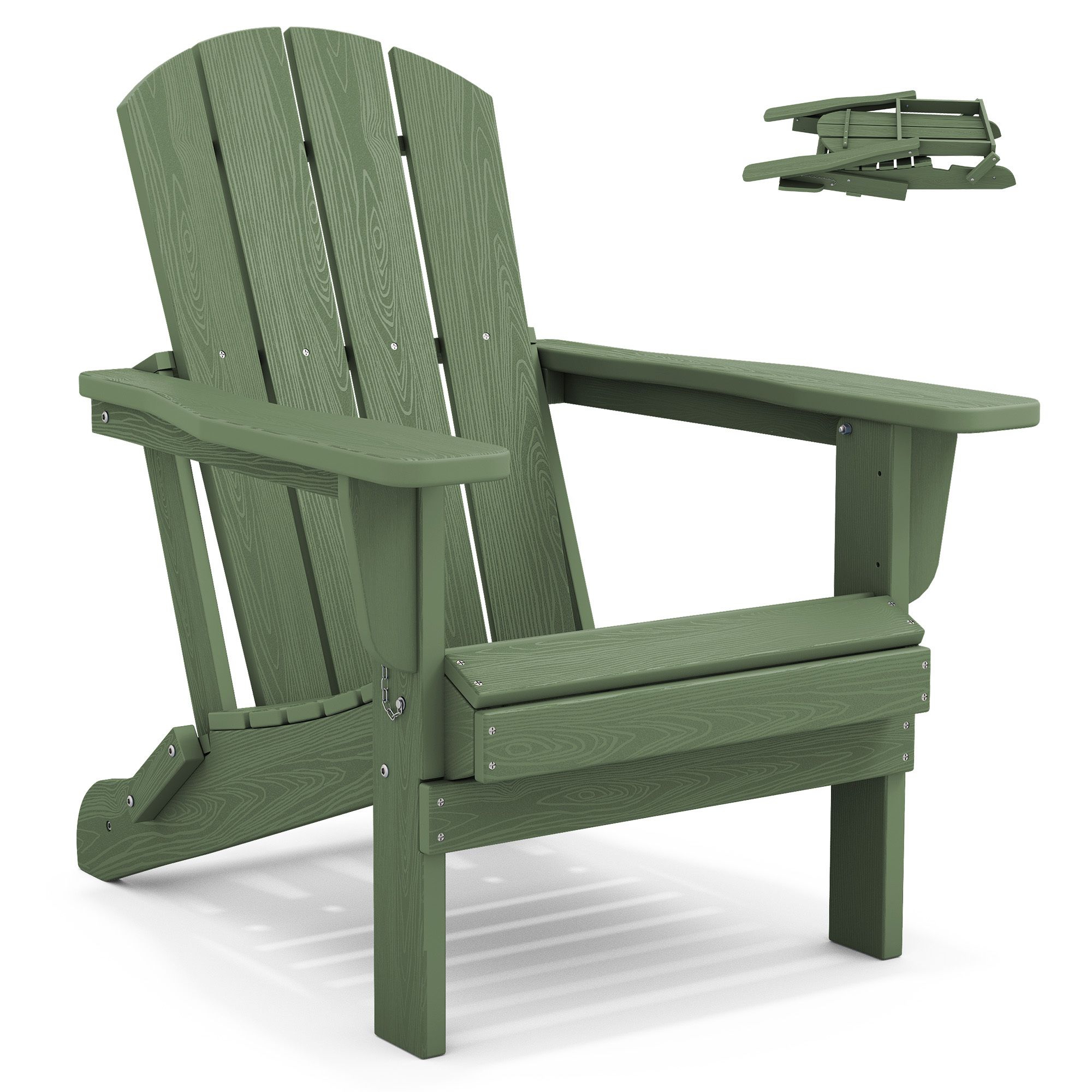 Hyleory HDPE Folding Adirondack Chair – Weather-Resistant Outdoor Lounge Chair