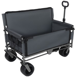 3-in-1 Convertible Folding Wagon Cart with Bench Seat & Storage - 500lbs Heavy-Duty Utility Wagon, 180L Capacity All-Terrain Wheels for Camping, gray - 1 of 4
