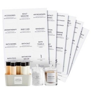 Talented Kitchen 174 Piece Minimalist Bathroom Labels for Beauty and Makeup Label Stickers for Organization Storage System (Water Resistant) - 1 of 4